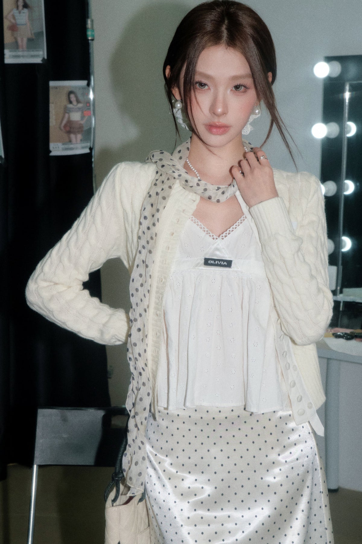 Layered-Look Wool Cardigan Set-Up