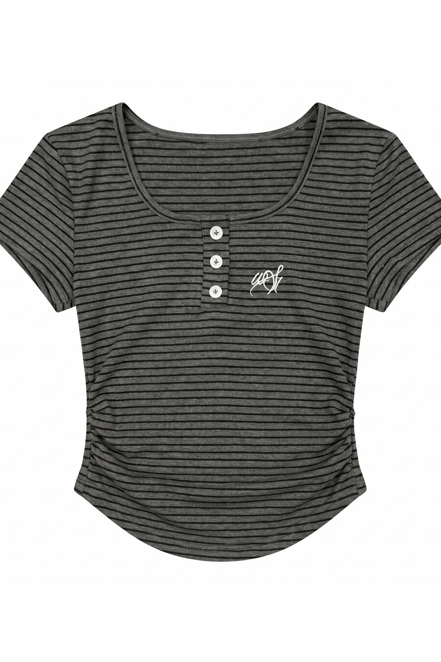 Striped Slim-Fit T-Shirt and Flared Pants Set-Up