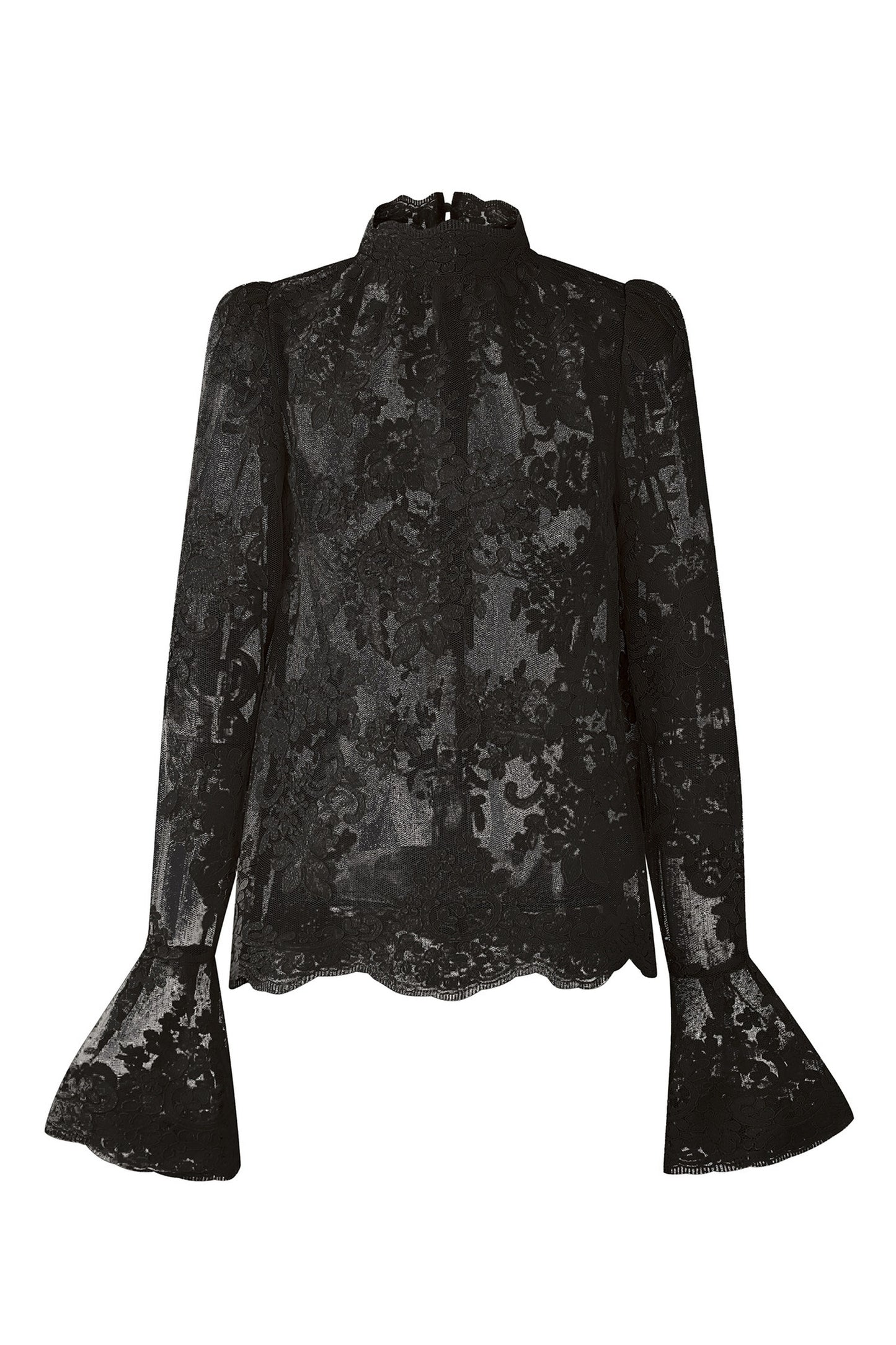 Blusa in rete e pizzo francese