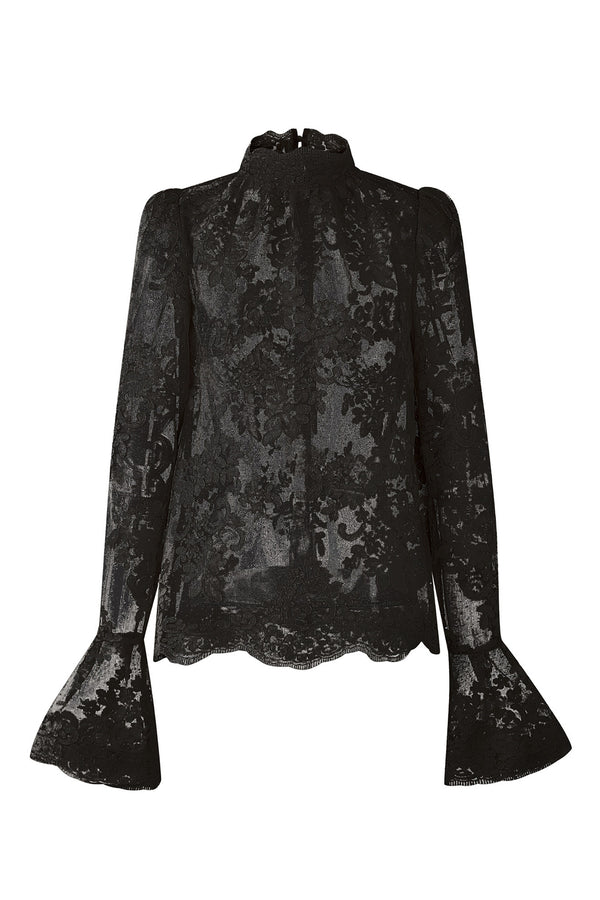 French Lace Mesh Blouse