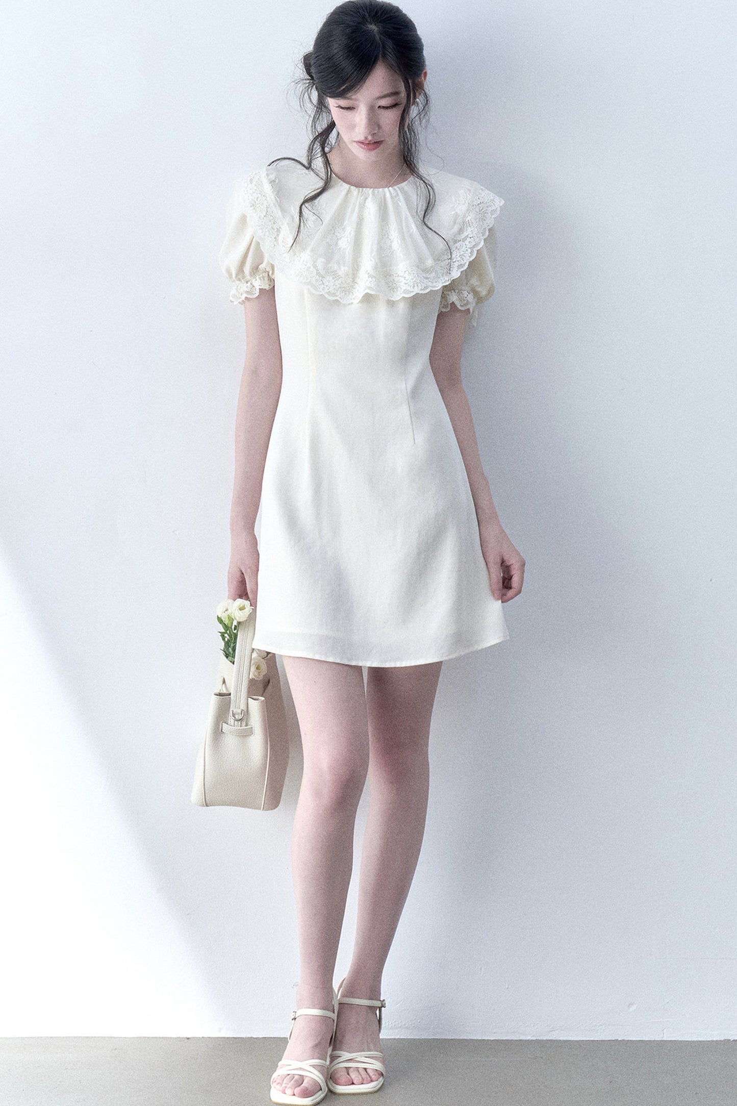 Vanilla Lace Doll Collar Dress