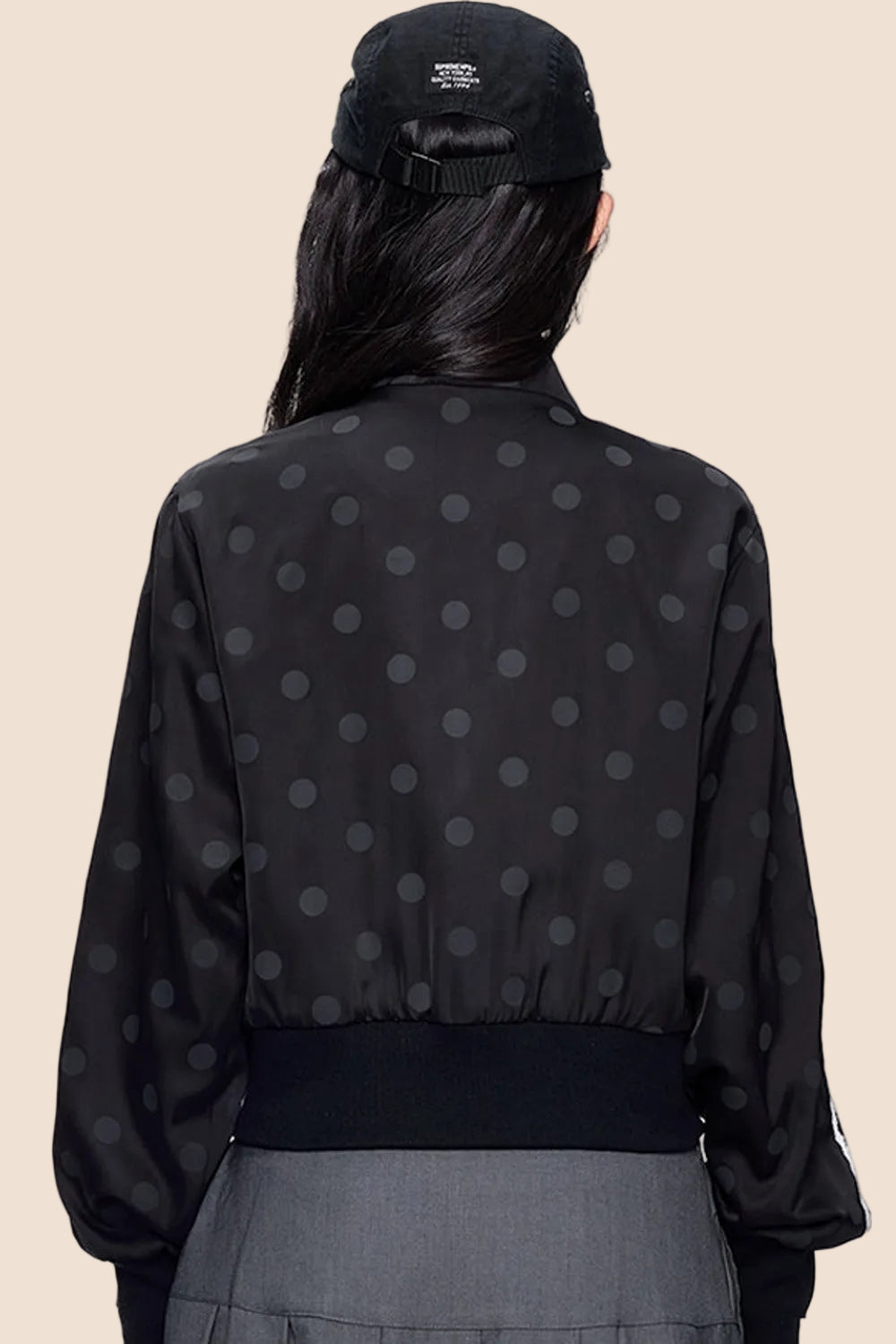 Polka Dot Print Side Stripe Jacket