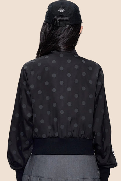 Polka Dot Print Side Stripe Jacket