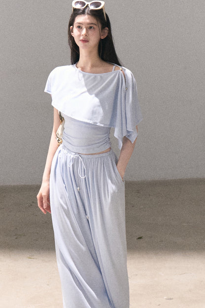 Completo con canotta a mantella e pantaloni in lyocell