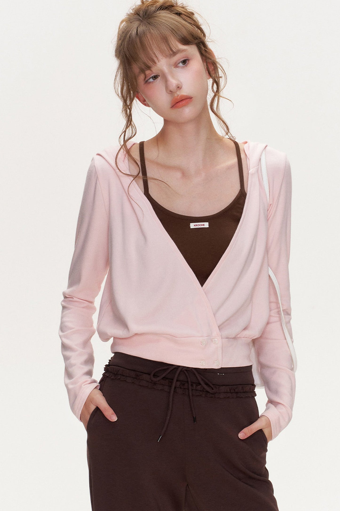 Cross V-Neck Layered Top