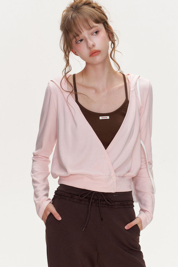 Cross V-Neck Layered Top