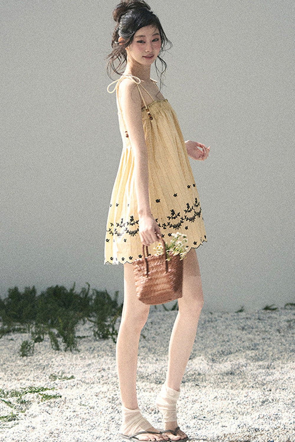 Double-Sided Wave Hem Dress