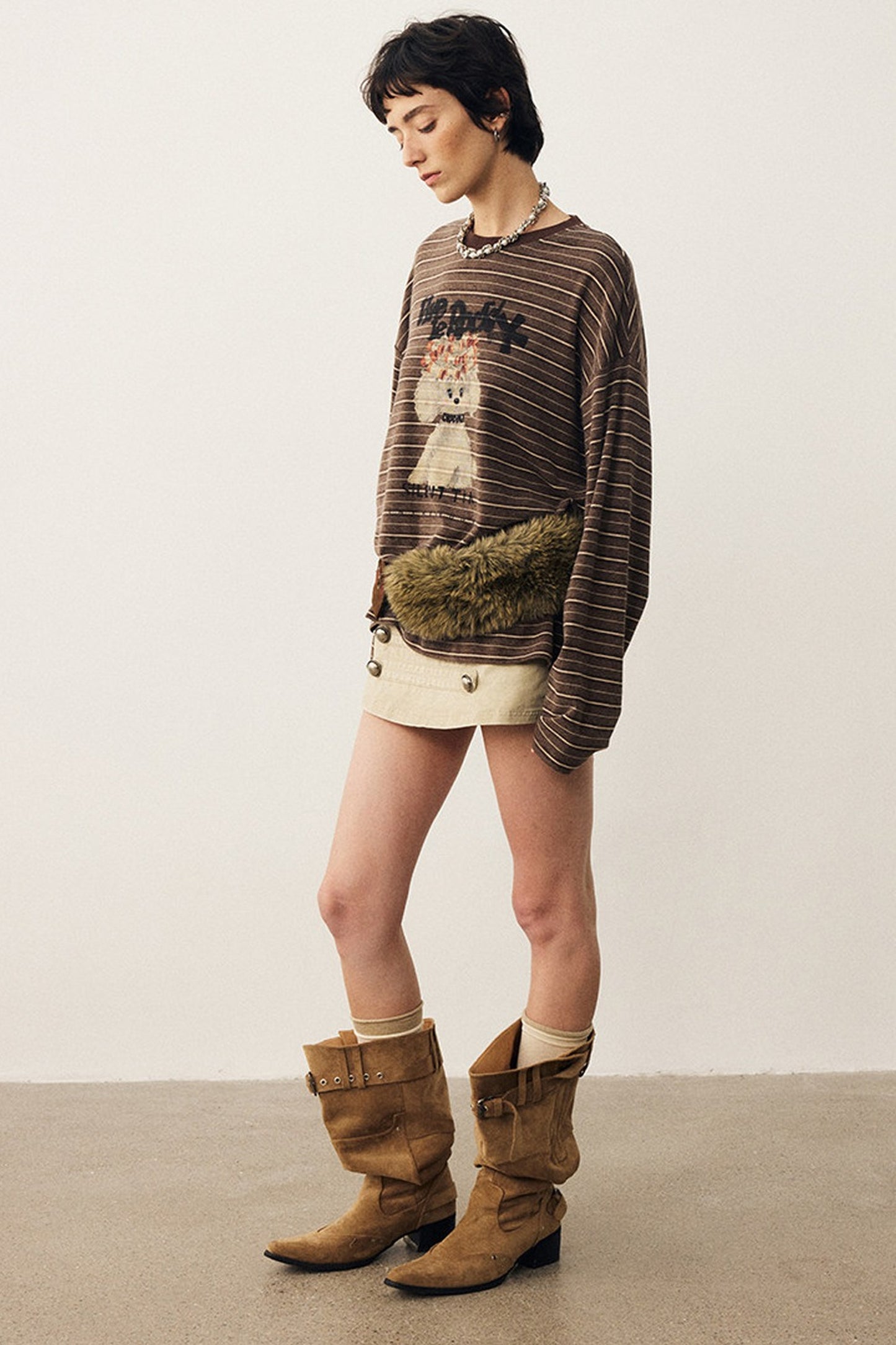 Striped Puppy Color-Blocked Sweater