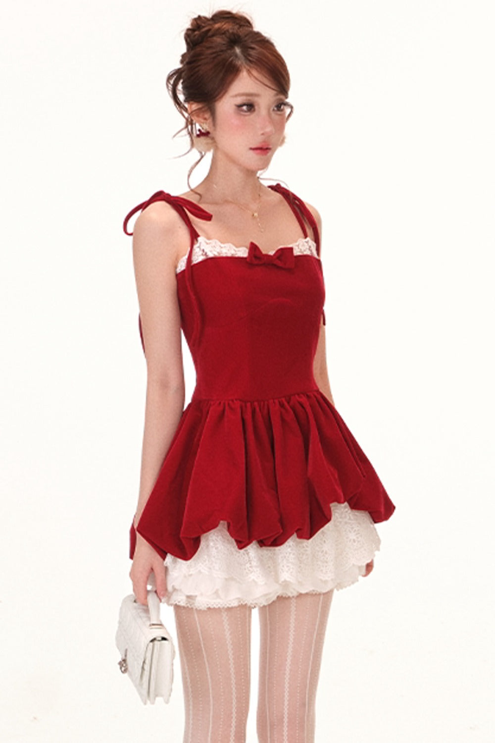Velvet Lace Bud Dress, Pants and Jacket Set
