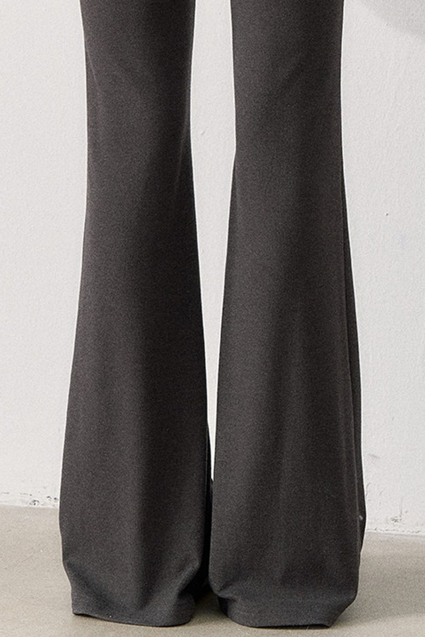 Lace Trim Knit Top and Flared Pants Set-Up