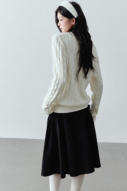 Wool Cable Knit Sweater