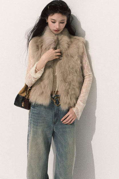 Fluffy Fox Fur Vest