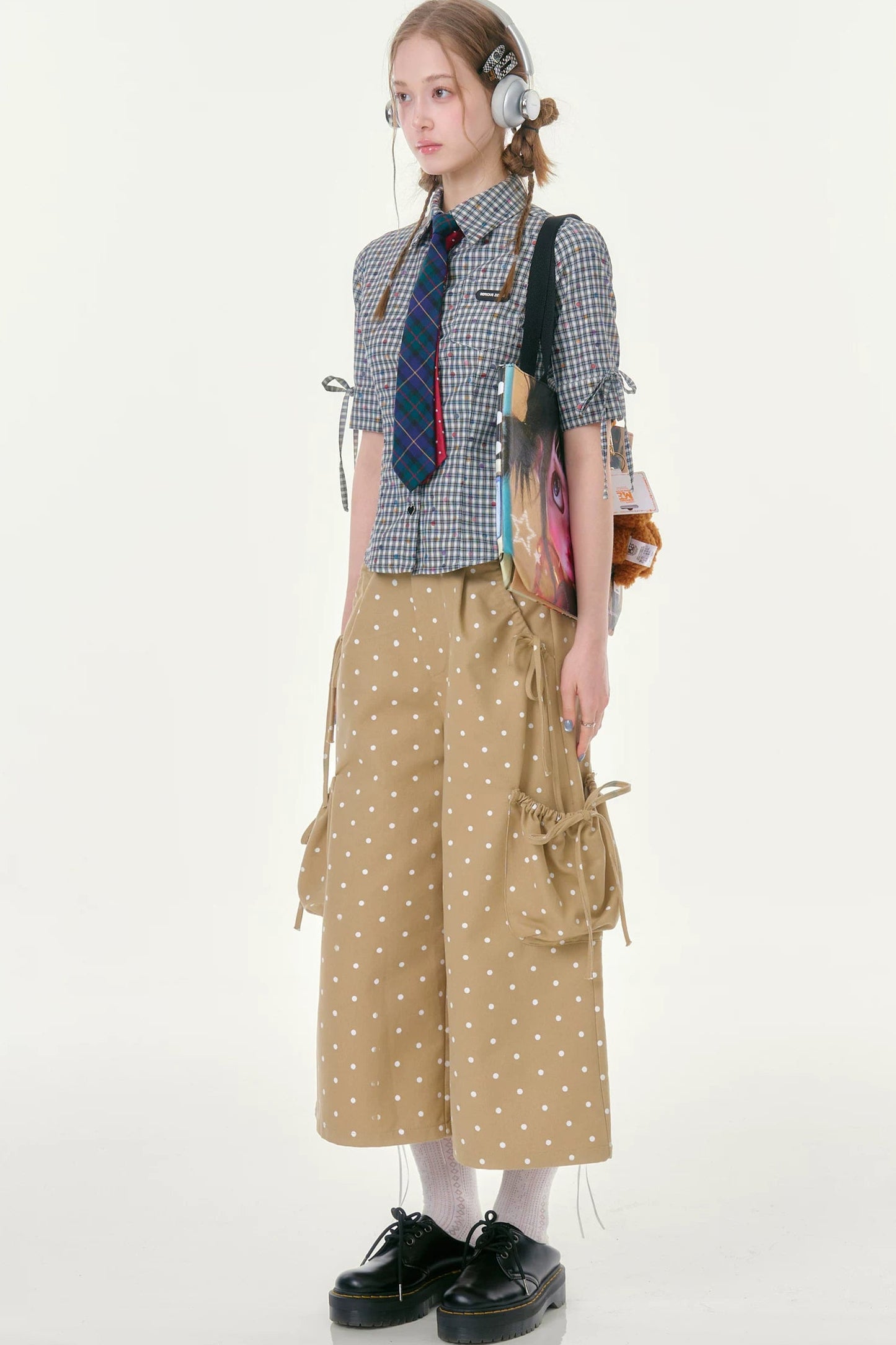Milk Coffee Polka Dot Pants