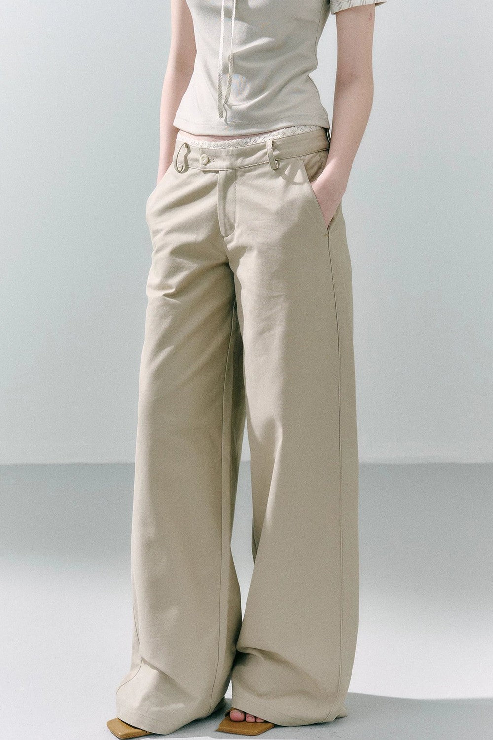 Romantic Lace Trim Pants