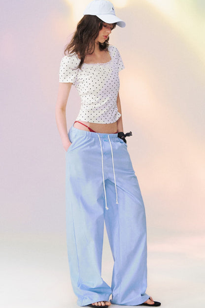 Macaron Color Wide Leg Pants