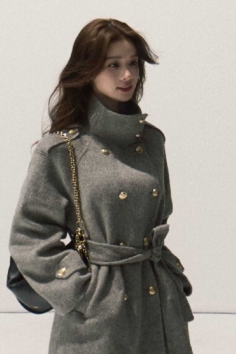 Cappotto in pura lana con cintura