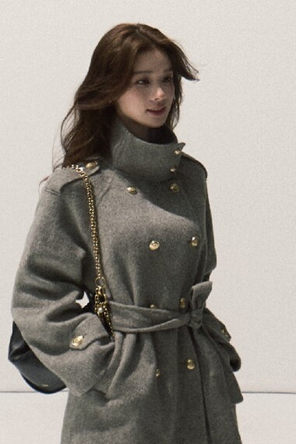 Cappotto in pura lana con cintura