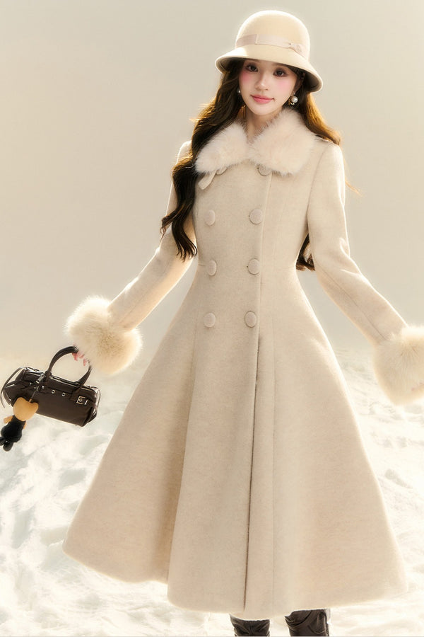 Oatmeal Camel Hepburn Style Long Coat