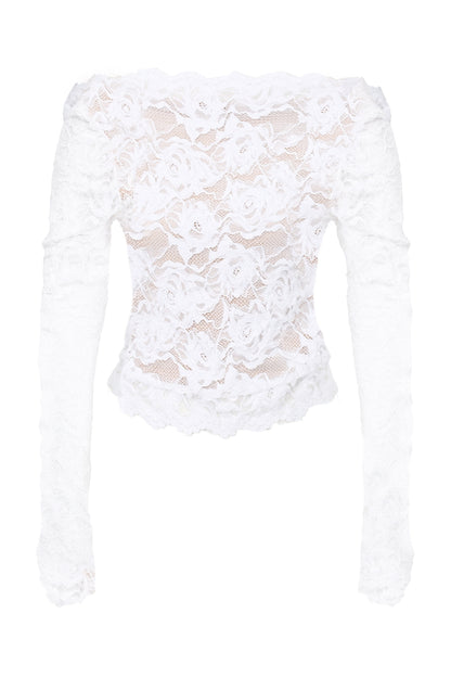 Velvet Lace Bow Top