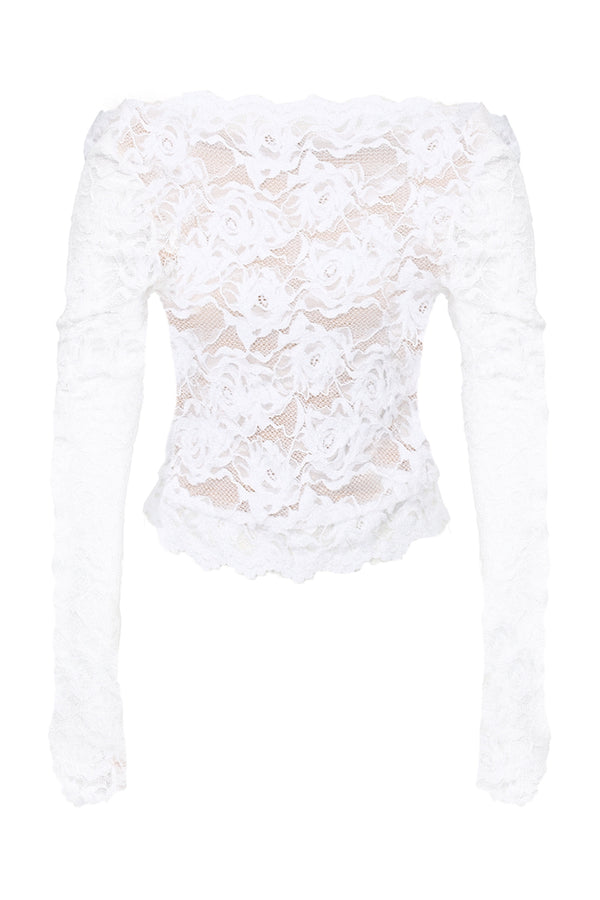Velvet Lace Bow Top