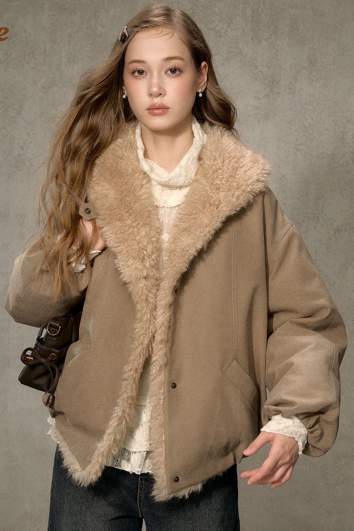 Fur Collar Bud-Shaped Down Jacket