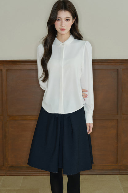 Acetic Acid Doll Collar Long-Sleeved Shirt