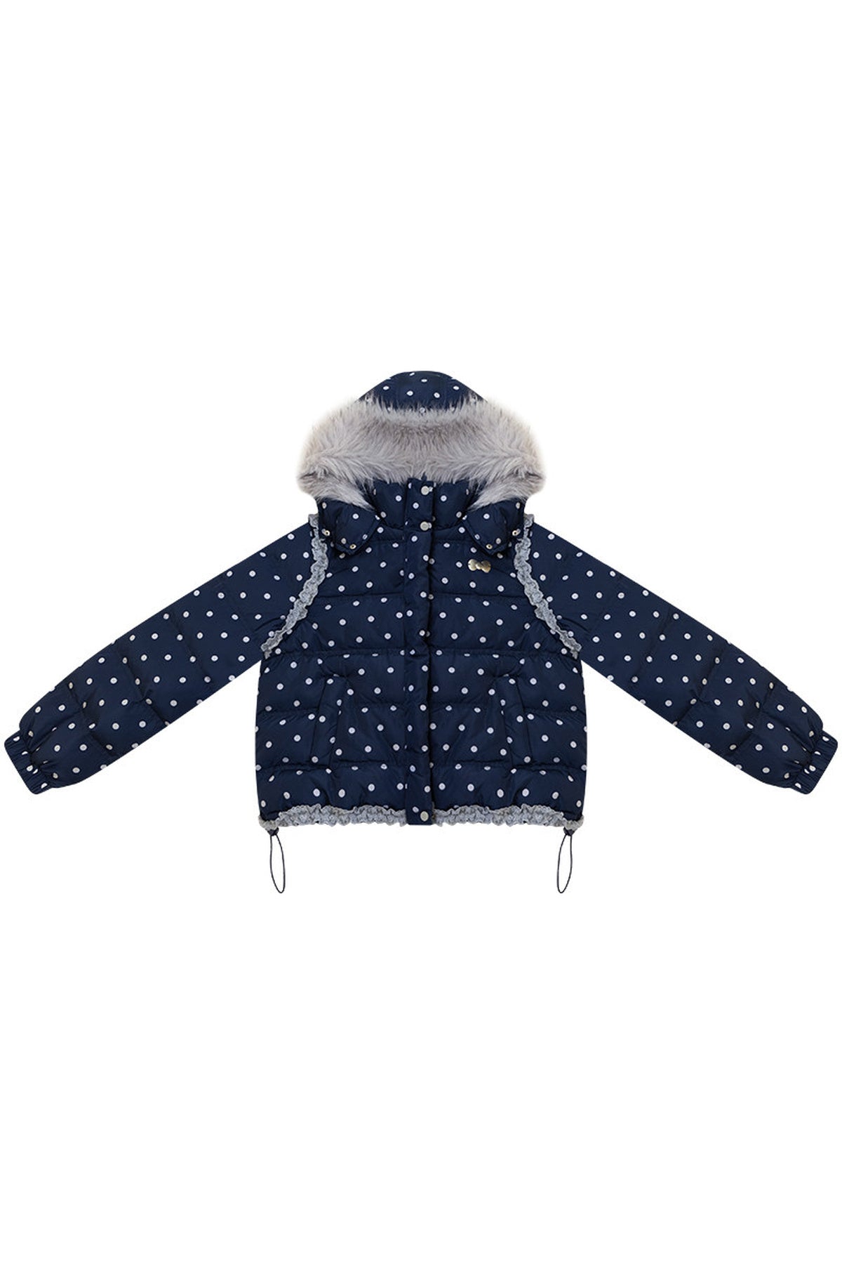Doudoune à capuche à pois