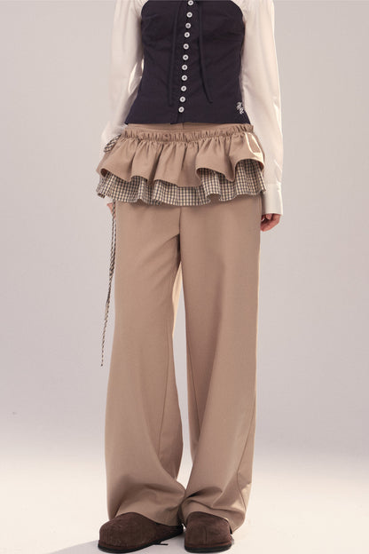 Detachable Plaid Patchwork Pants