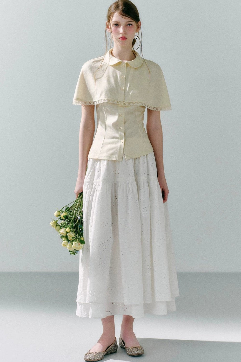 Cape Shirt and Skirt Set