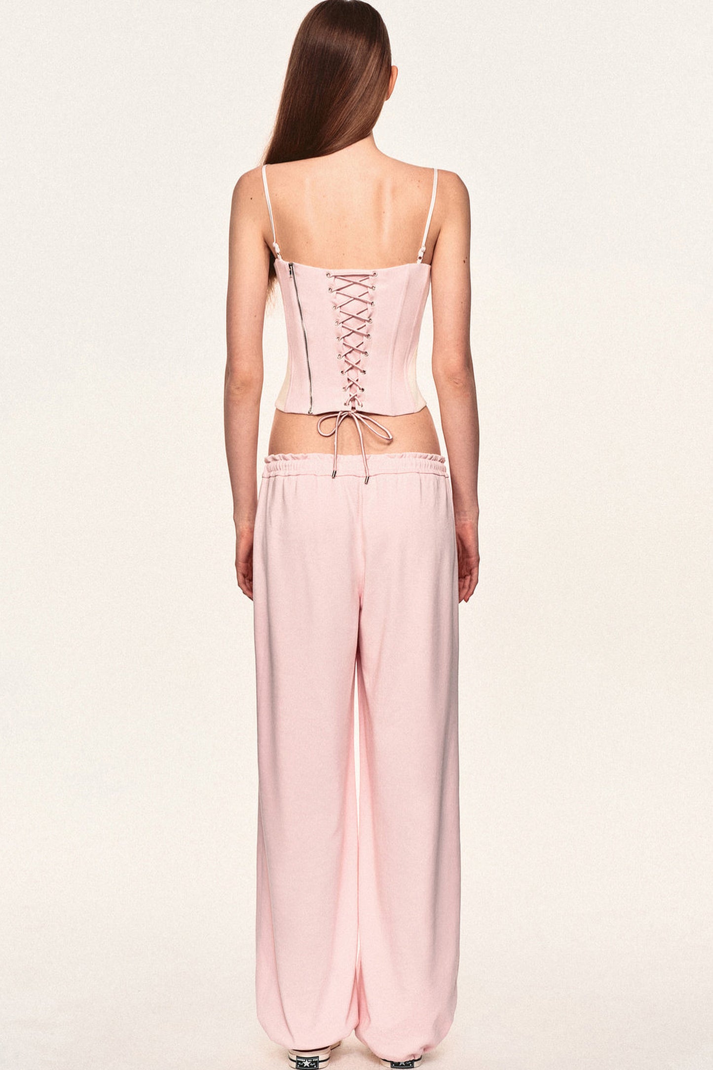 Slim-Fit Color-Block Camisole and Pants Set-Up