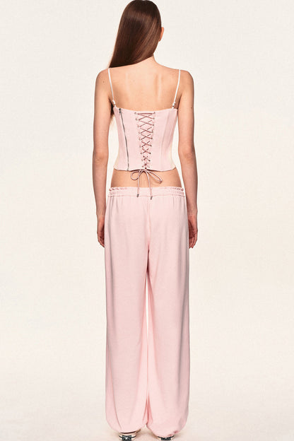 Slim-Fit Color-Block Camisole and Pants Set-Up