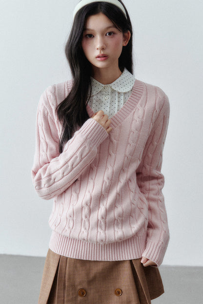 Wool Cable Knit Sweater