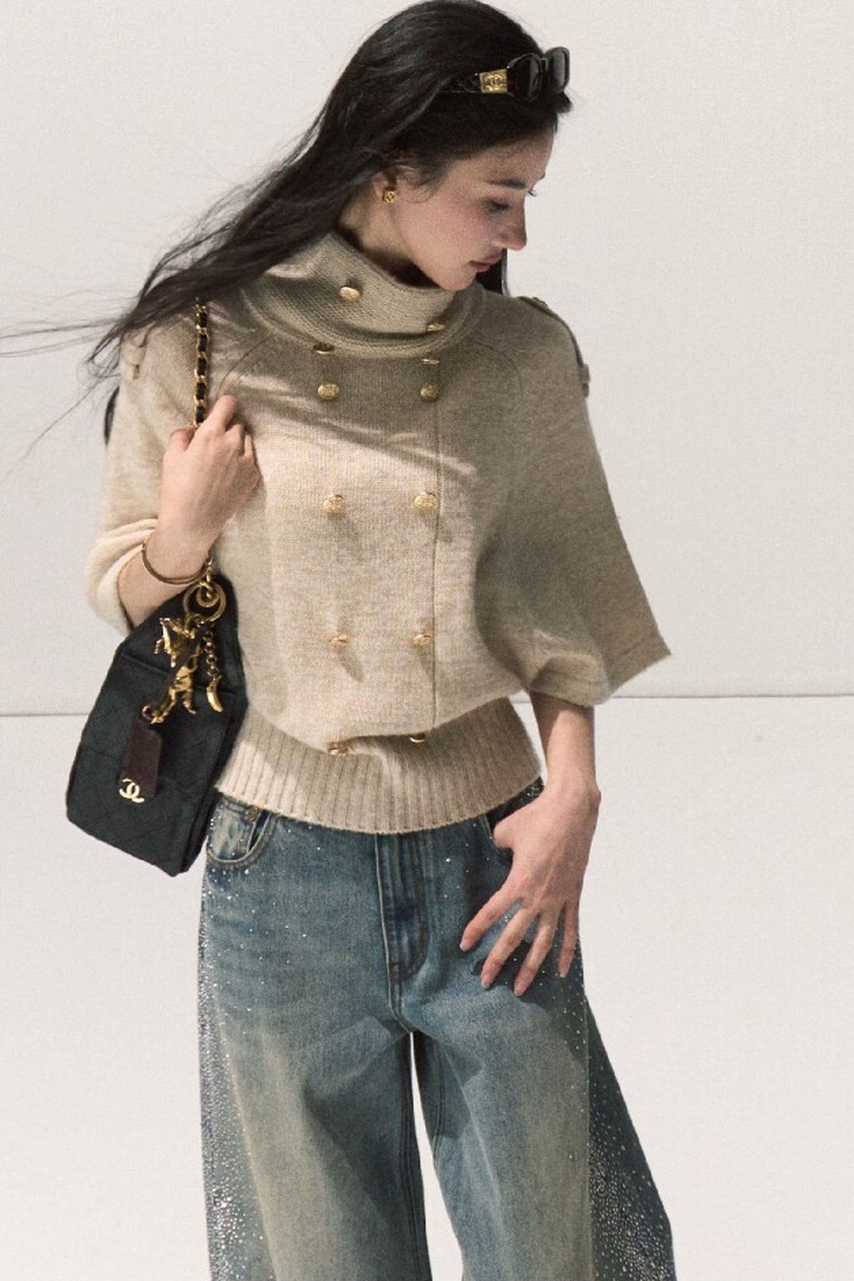 Wool Pullover Cape Shawl Coat