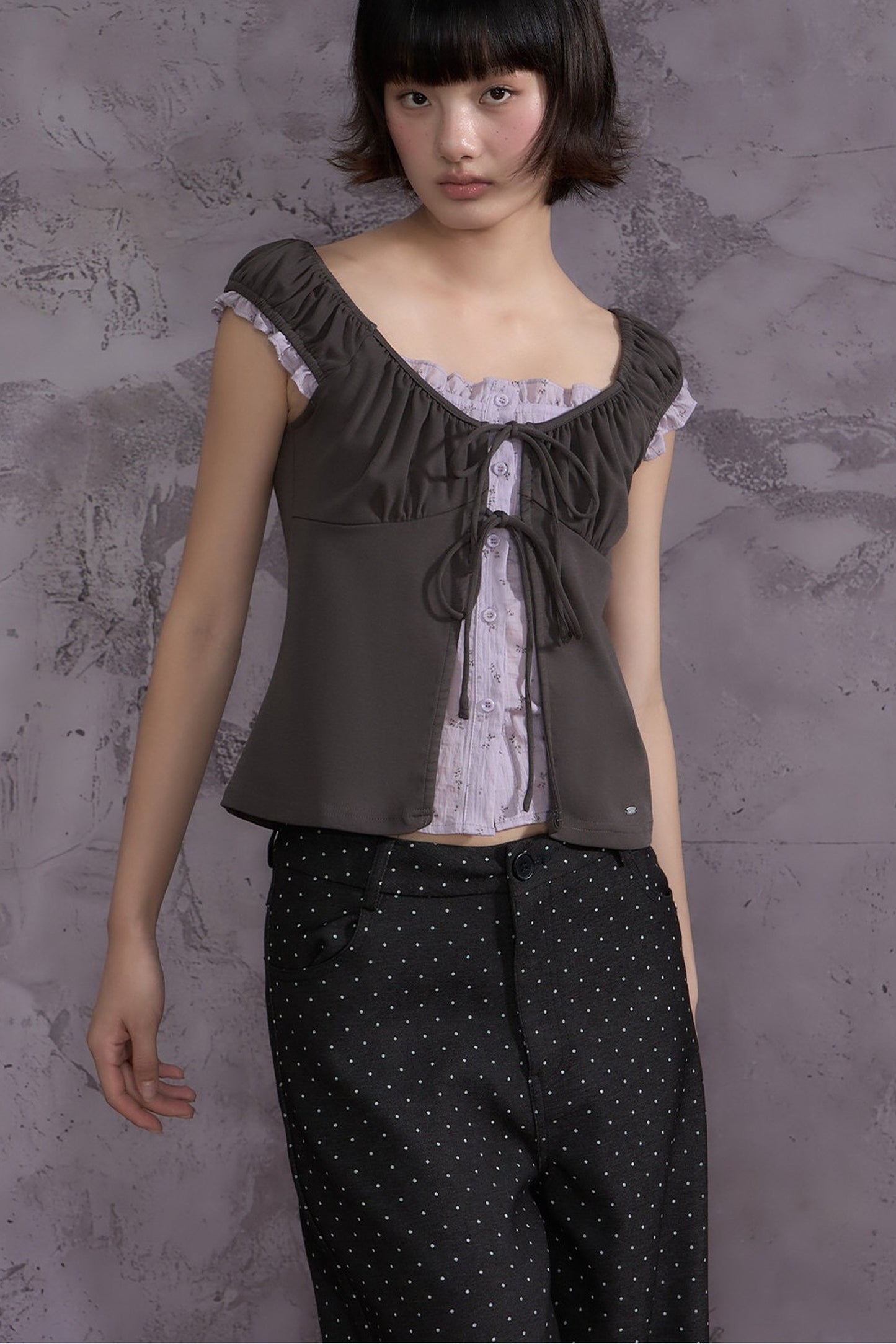 Ruffled Floral Patchwork Top Set-Up