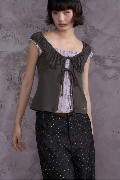 Ruffled Floral Patchwork Top Set-Up