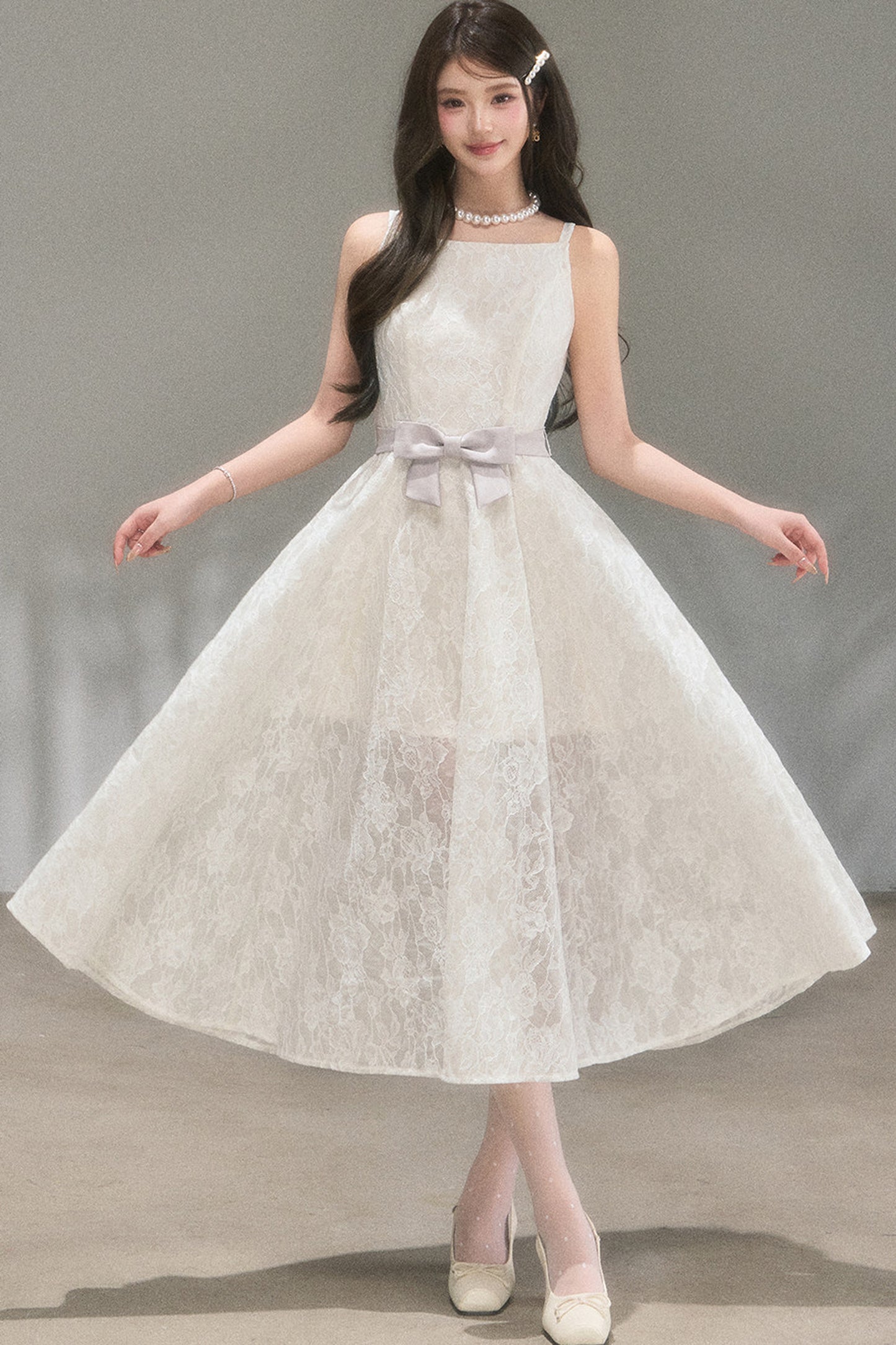 Soft Lace A-Line Dress
