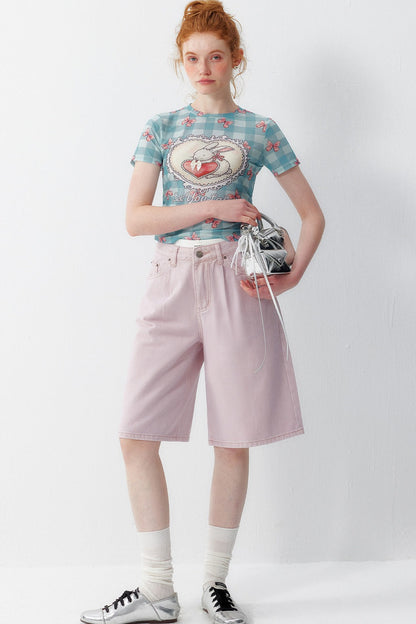 Sweet Pink Denim Shorts