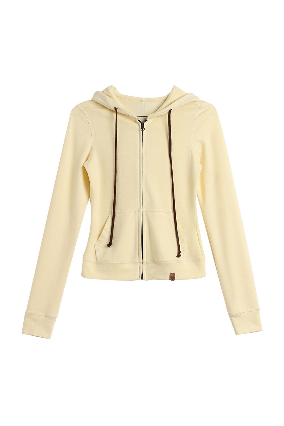 Slim Fit Drawstring Hooded Zipper Sweatshirt