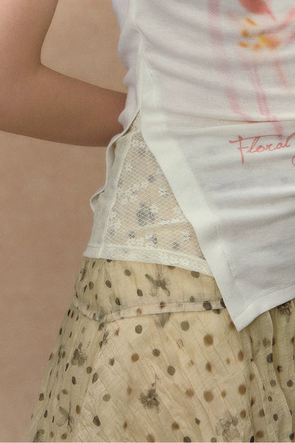 Sakura Asymmetrical Lace Top