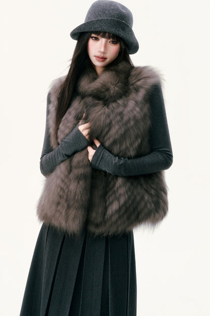 Saga Fox Fur Straight Vest