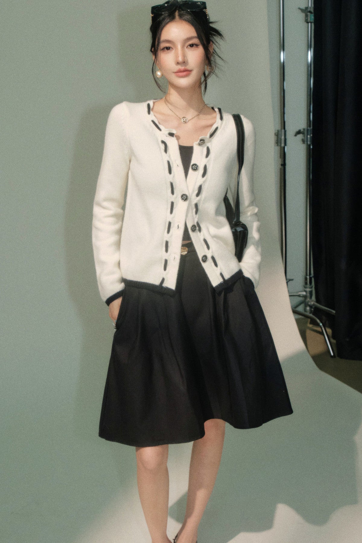 Knitted Cardigan Skirt Set-Up