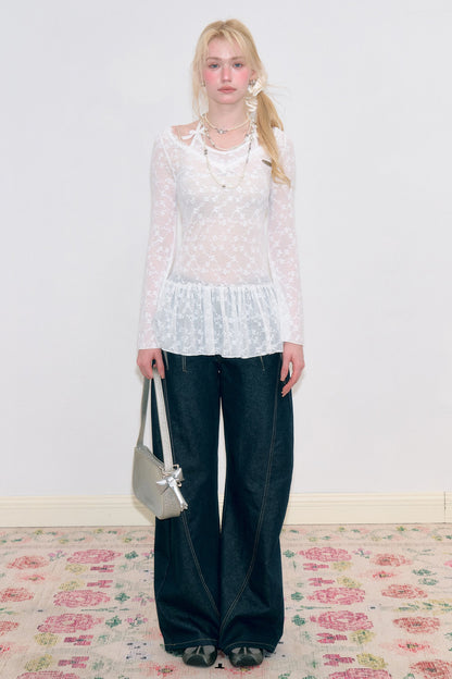 Butterfly Lace V-Neck Dress