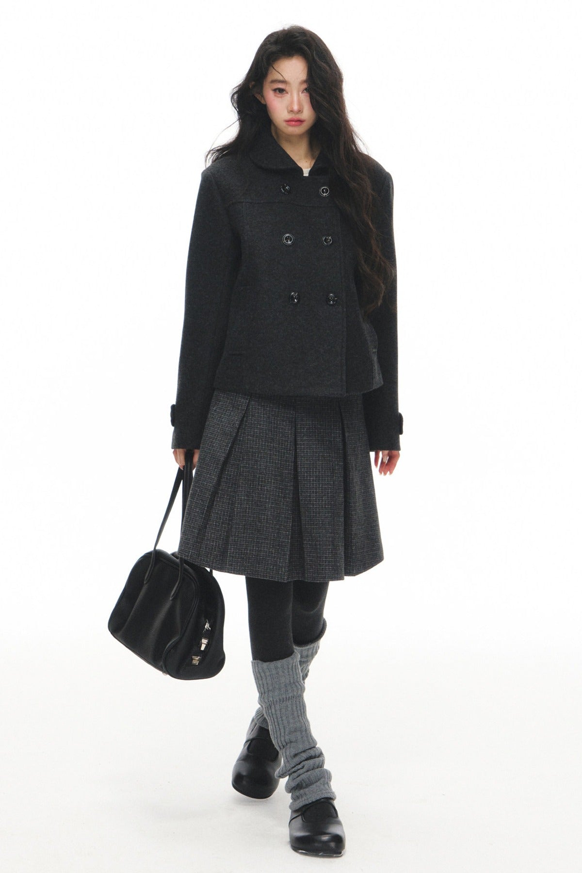 Short Wool Doll Collar Coat Set-Up