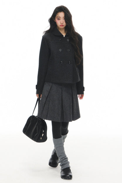 Short Wool Doll Collar Coat Set-Up