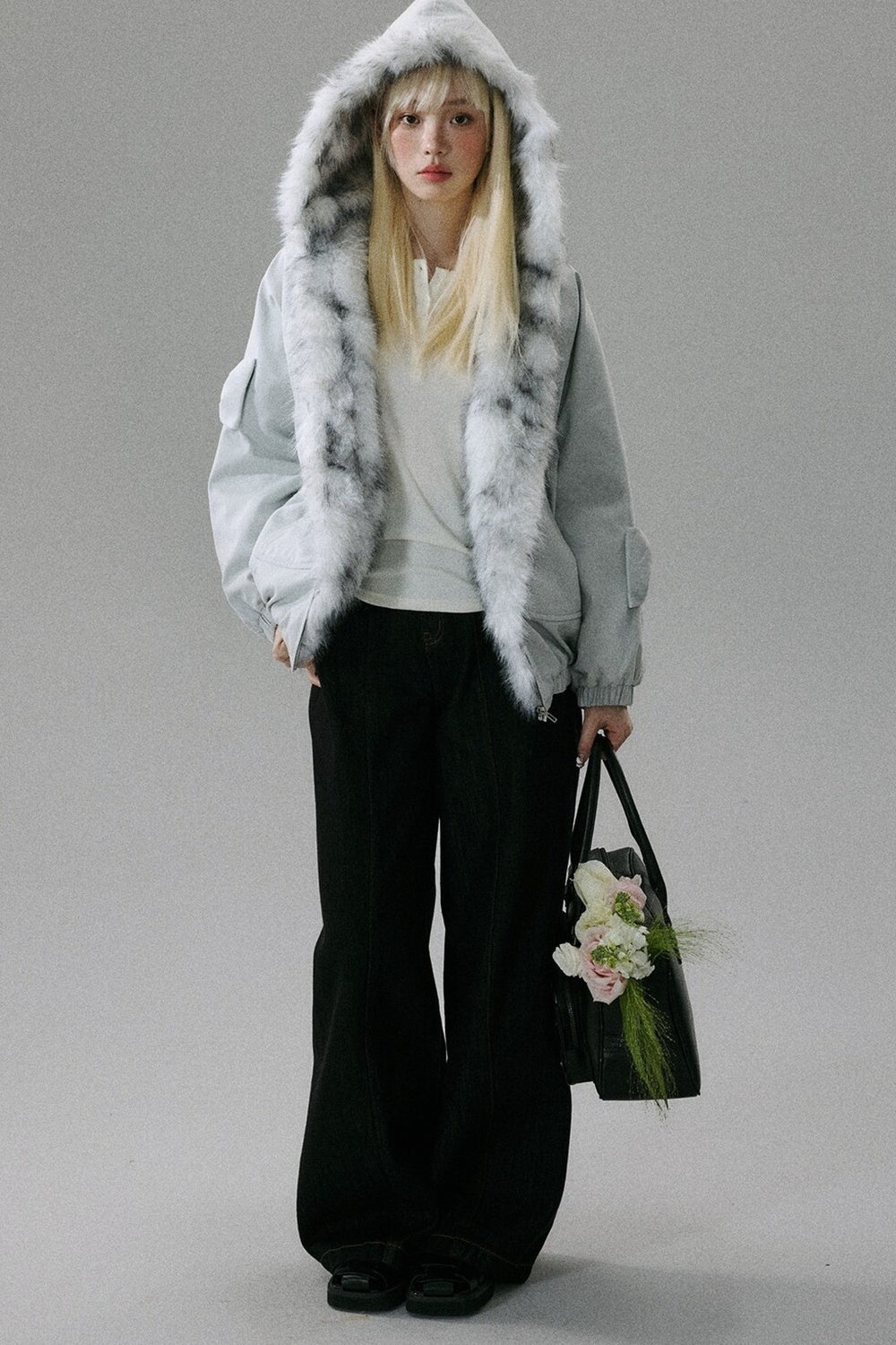 Thick Plush Hooded Jacket