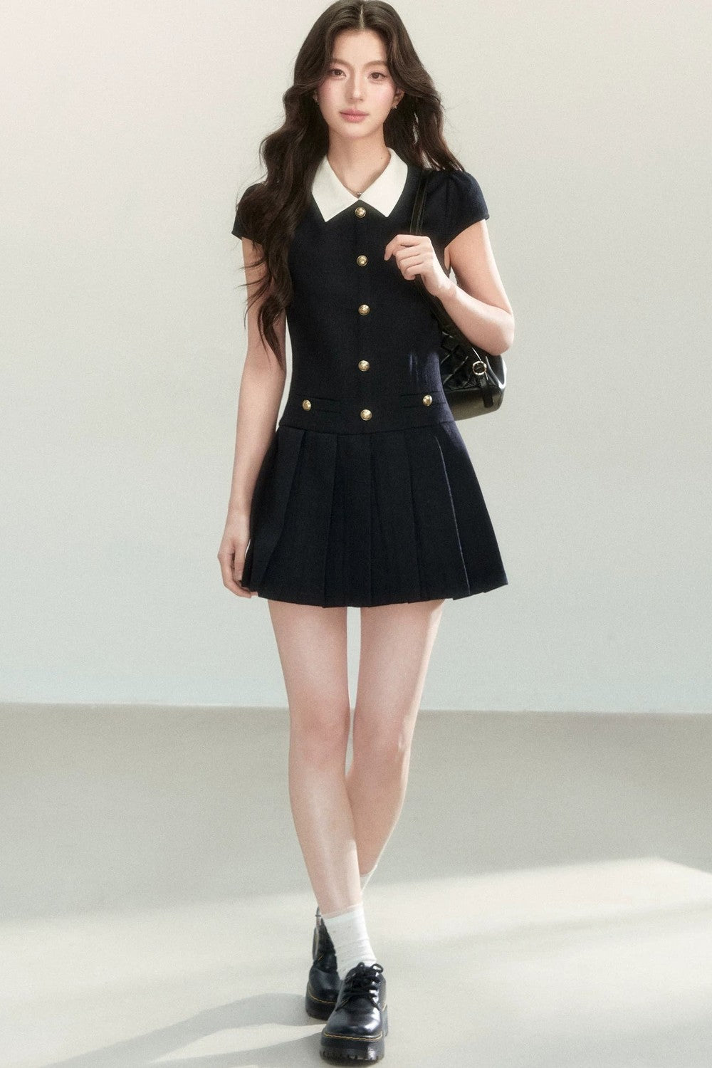 Robe Plissée Élégante Noire