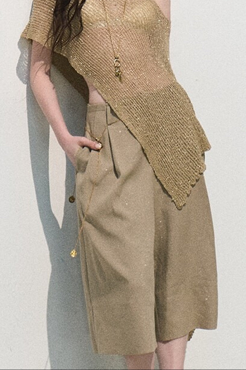 Colorful Lyocell Linen Capri Pants