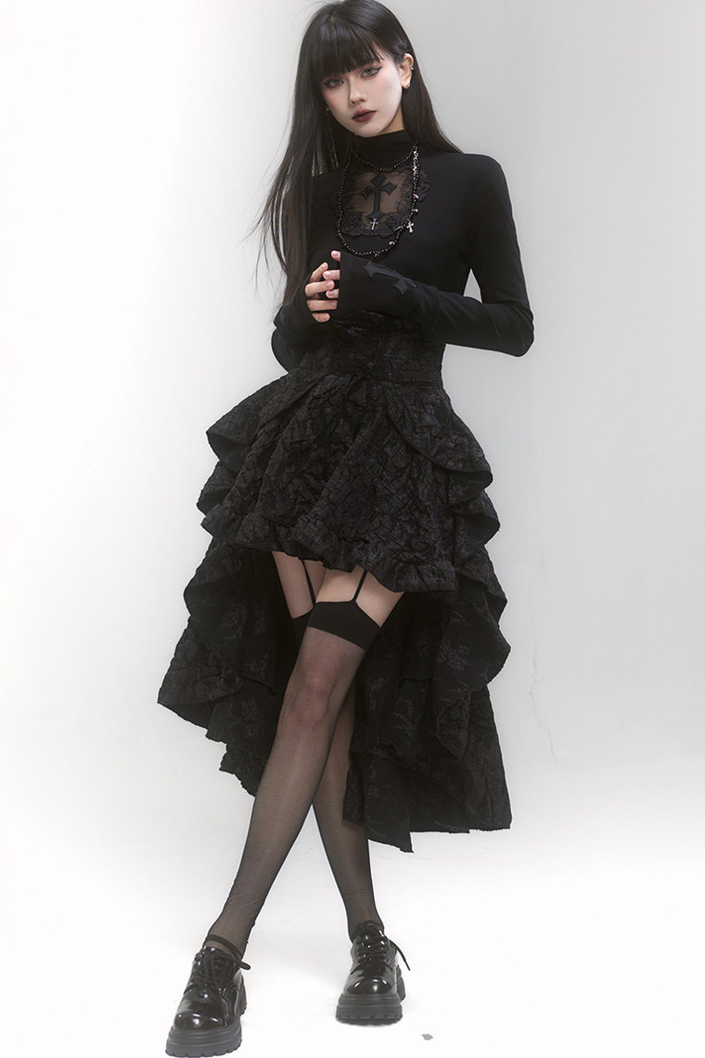 Ghost Girl High-Waisted Train Skirt