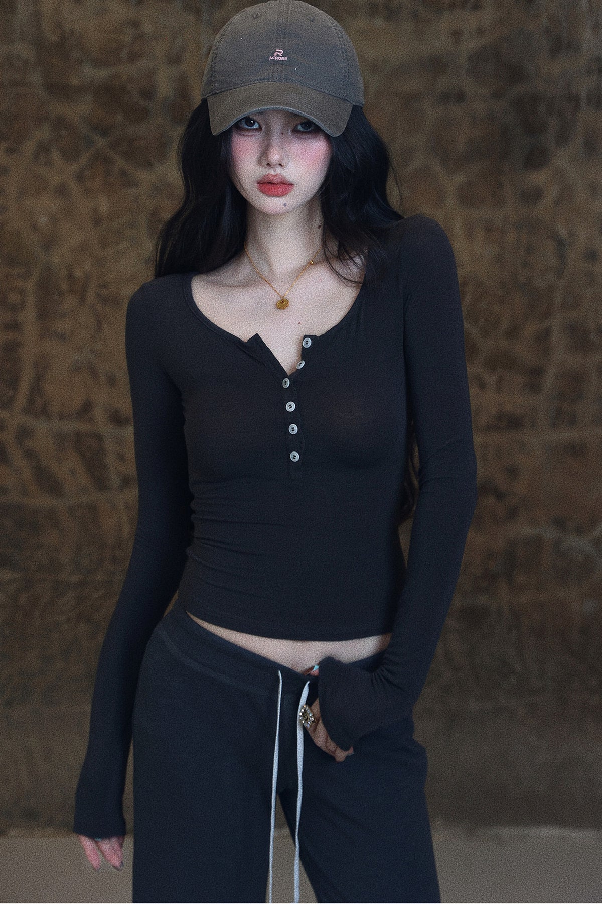 Milky Apricot Slim Fit Flowy T-Shirt