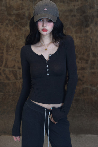 Milky Apricot Slim Fit Flowy T-Shirt